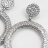 Silver diamond-encrusted circular earrings, fashionable, simple and versatile ladies' earrings, accessories, earrings, stud earrings, silver needle vintage accessories Application Scenario
